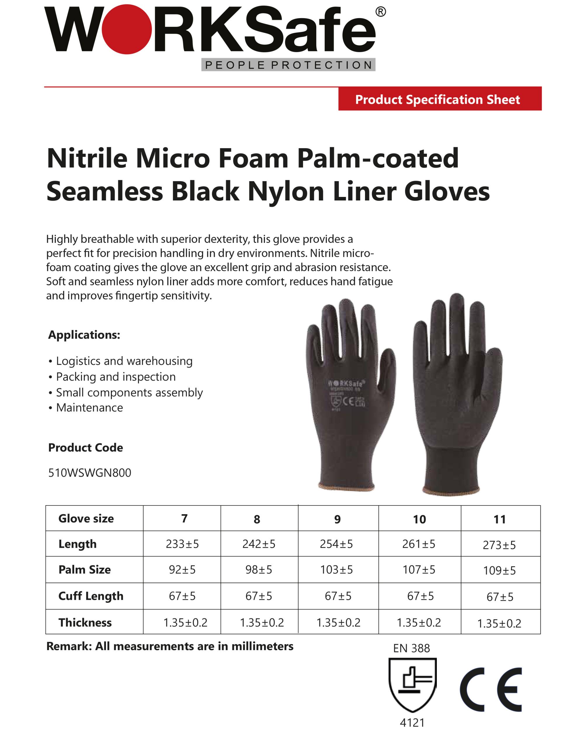 Pro Choice Lite-grip Full Dip W/r Nitrile Foam On Nylon Liner Gloves X12 - NNFWR main image 0